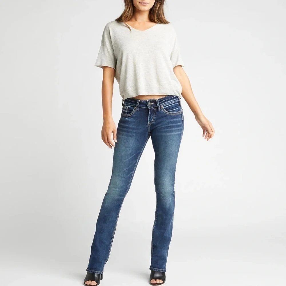Silver Jeans 30 (US 8) Suki Slim Boot Jeans Low Rise Womens Stretch